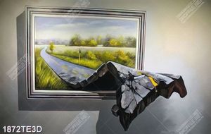 Tranh 3D sơn dầu con đường