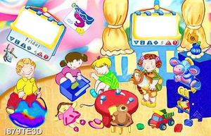 Tranh bé chơi đùa dán tường đẹp
