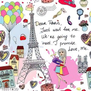Tranh decal dán tường phố Paris