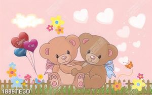 Tranh dán tường 2 chú gấu