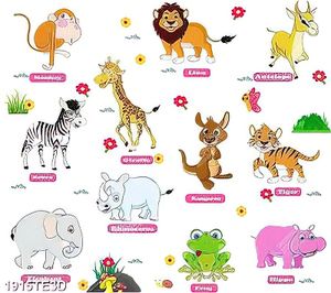 Tranh bé học tiếng Anh các con thú