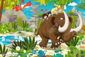 Tranh voi mamút dán tường đẹp