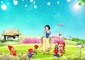 Tranh nàng Bạch Tuyết và chú lùn trong rừng
