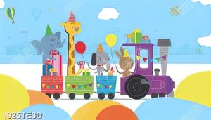Tranh 3D đoàn tàu chở các con vật