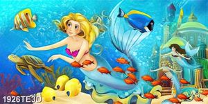 Tranh 3D nàng tiên cá dưới đáy đại dương