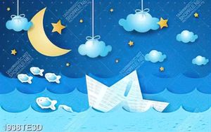 Tranh dán tường mặt trăng và mây