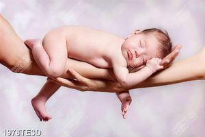 Tranh bé say ngủ trên bàn tay mẹ