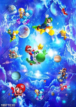 Tranh 3D bầu trời của Mario