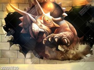 Tranh 3D dán tường khủng long