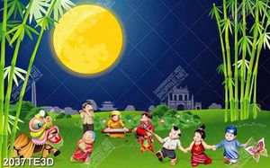 Tranh bé chơi Tết trung thu Việt Nam