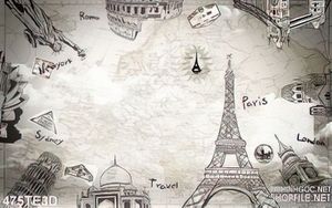 Tranh in tường vector Paris