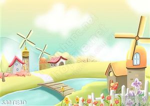 Tranh  nhà xinh có quạt gió