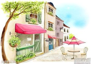 Tranh hoạt hình con phố nhỏ