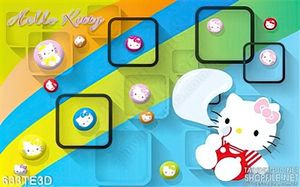Tranh mèo Kitty áo đỏ