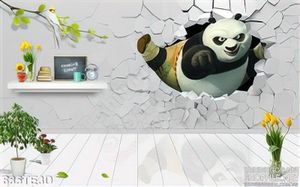 Tranh 3D gấu Panda kungfu