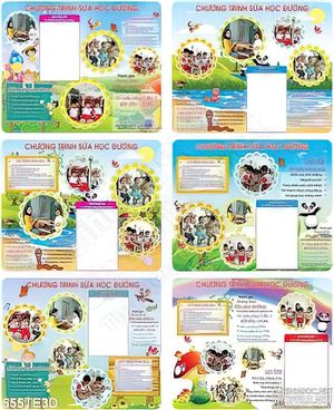 Tranh in tường sữa học đường dán tường