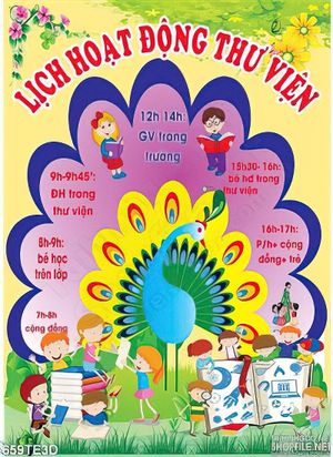 Tranh tường lịch hoạt động thư viện