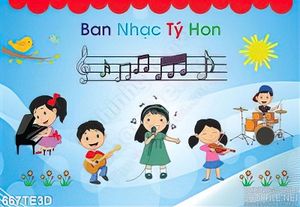Tranh tường ban nhạc tí hon