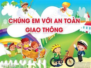 Tranh tường chúng em an toàn với giao thông