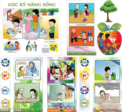 Tranh góc kĩ năng sống cho bé