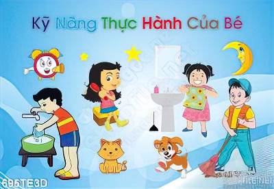 Tranh tường thực hành kĩ năng của bé