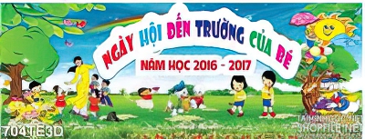 Tranh tường ngày hội đến trường của bé