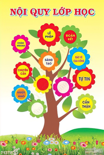Tranh tường nội quy lớp của bé