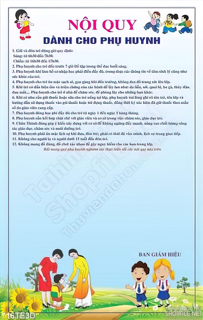 Tranh tường nội quy cho phụ huynh