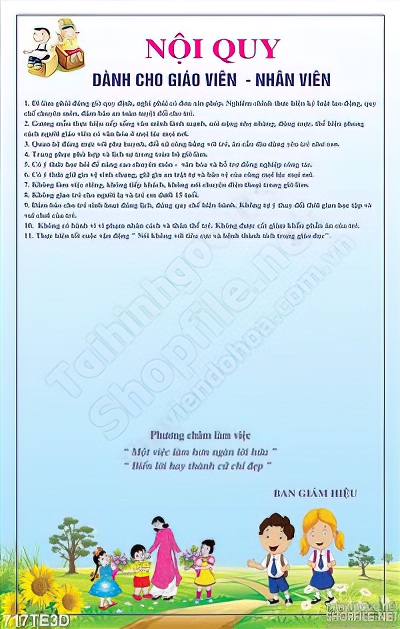 Tranh nội quy dành cho nhân viên giáo viên