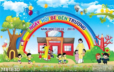 Tranh trẻ em ngày hội bé đến trường