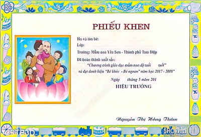 Tranh giấy phiếu khen thưởng