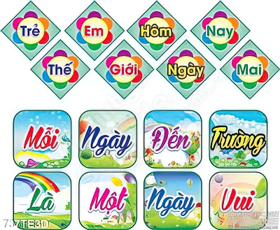 Tranh dán treo tường mỗi ngày đến trường là niềm vui