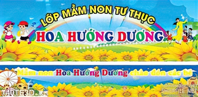 Tranh trường mầm non hoa hướng dương