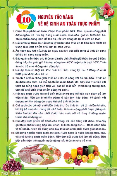 Tranh tường nguyên tắc vệ sinh thực phẩm