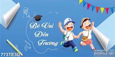 Tranh bé vui vẻ đến trường