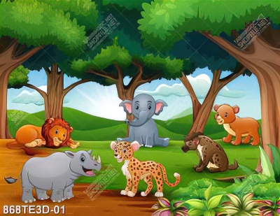 Tranh animal trong khu rừng file gốc