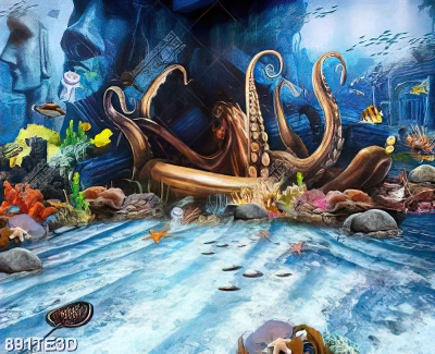 Tranh game 3D bạch tuột dưới đại dương chất lượng cao