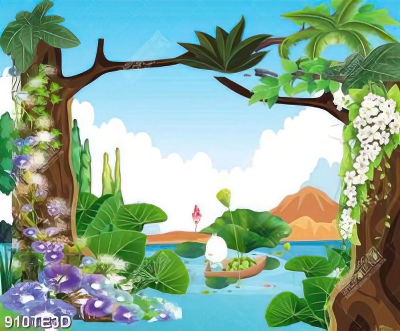 Tranh khu rừng trang trí tường 3D chất lượng cao