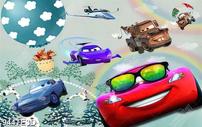 Tranh xe đua ô tô trang trí phòng trẻ em