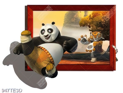 Tranh tường 3D Kung fu panda chất lượng cao