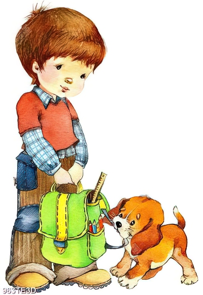 Tranh chú bé và chó trang trí tường chât lượng cao
