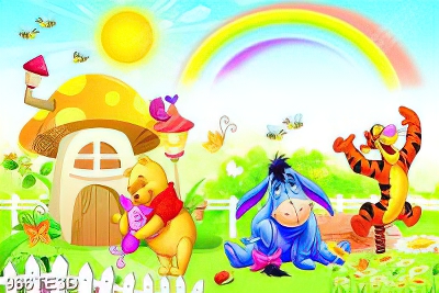 Tranh gấu pooh trang trí phòng bé chất lượng