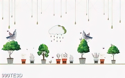 Tranh cây xanh dán decal phòng bé chất lượng cao