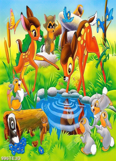 Tranh animal trong rừng trang trí phòng bé