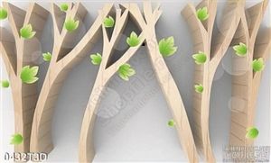 Tranh 3D cây lá xanh trang trí
