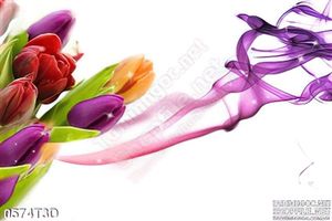 Tranh 3D hoa tulip treo tường