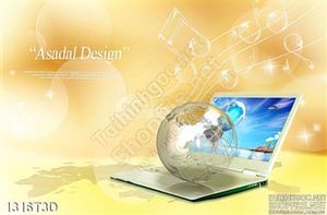 Tranh 3D nền cam trang trí