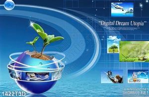 Tranh 3D trái đất xanh