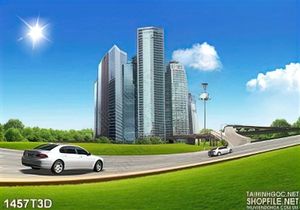 Tranh 3D đường giao thông