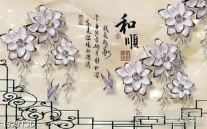Tranh 3d nghệ thuật  những bông hoa trắng sứ giả ngọc